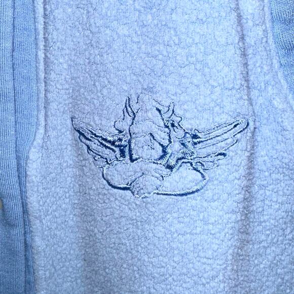 Boys Lie Baby Blue Inside Out Fleece Pamela Cherub Logo Shirt Jacket One Size - Picture 7 of 11